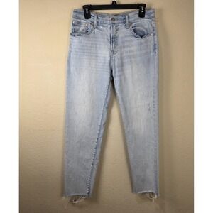 GAP Denim Girlfriend Jeans Women's Ladies Size (Tag 6/28) Light Blue Distressed‎